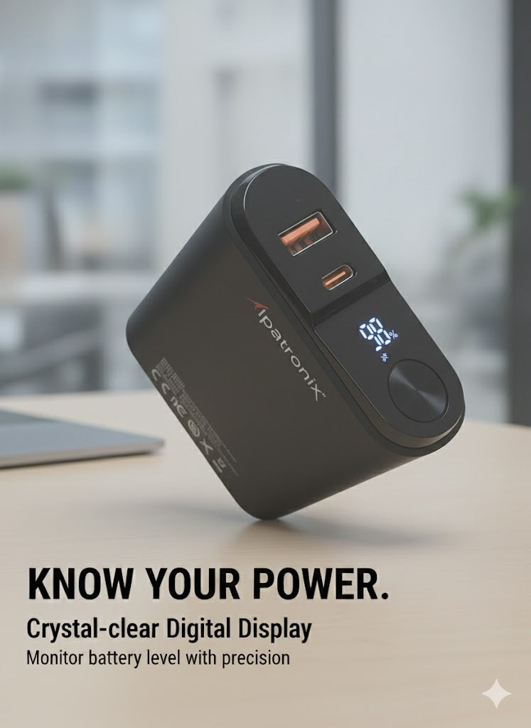 PX320 Portable Charger, Smallest 22.5W 20000mAh USB C in & Out Power Bank Fast Charging, PD 20, LCD Display Phone Battery Pack Compatible with iPhone 17 16 15 14 Pro