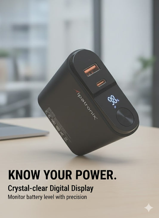PX320 Portable Charger, Smallest 22.5W 20000mAh USB C in & Out Power Bank Fast Charging, PD 20, LCD Display Phone Battery Pack Compatible with iPhone 17 16 15 14 Pro