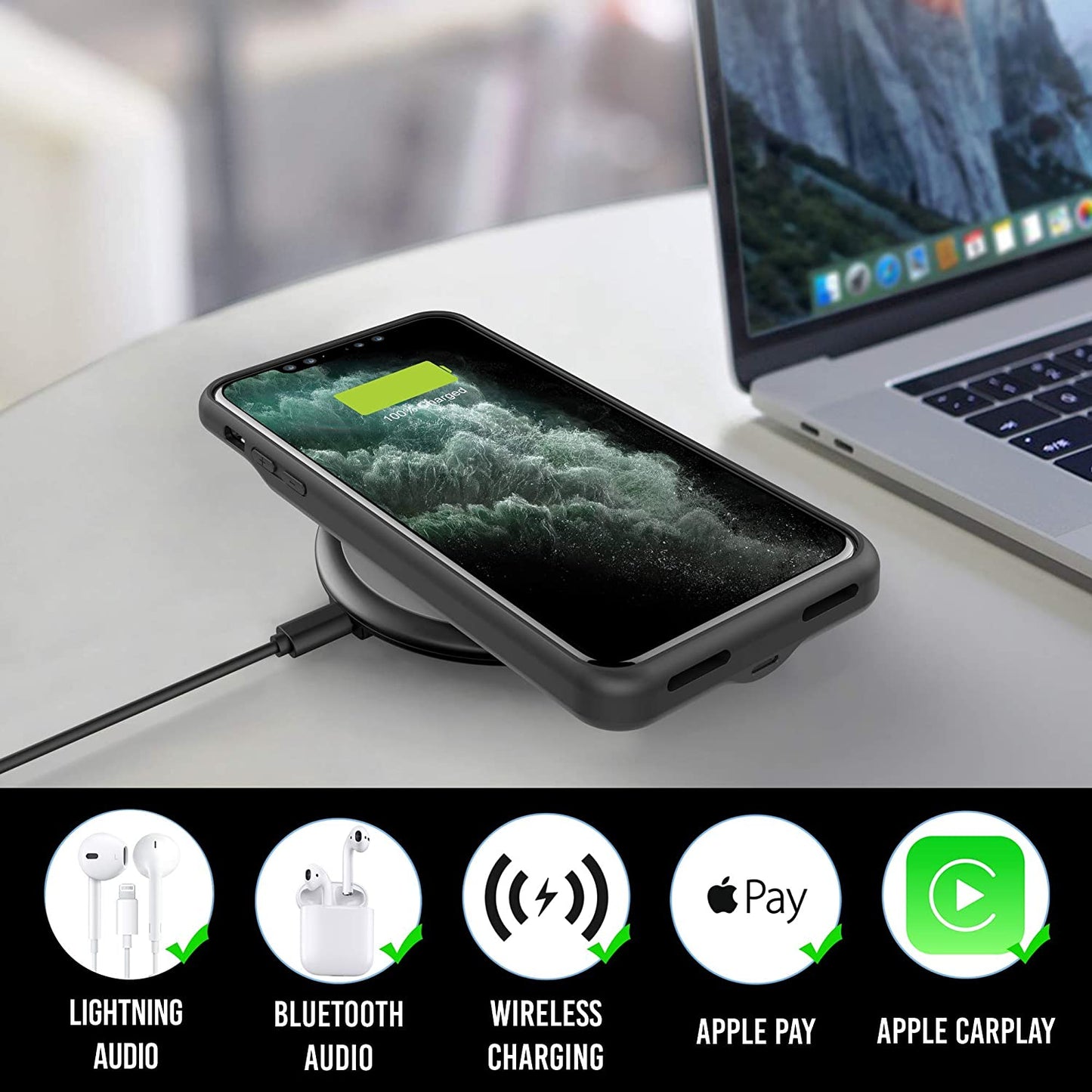 BX14Pro Max FlexTop Case for iPhone 14 Pro Max/14 Plus - Wireless, Black