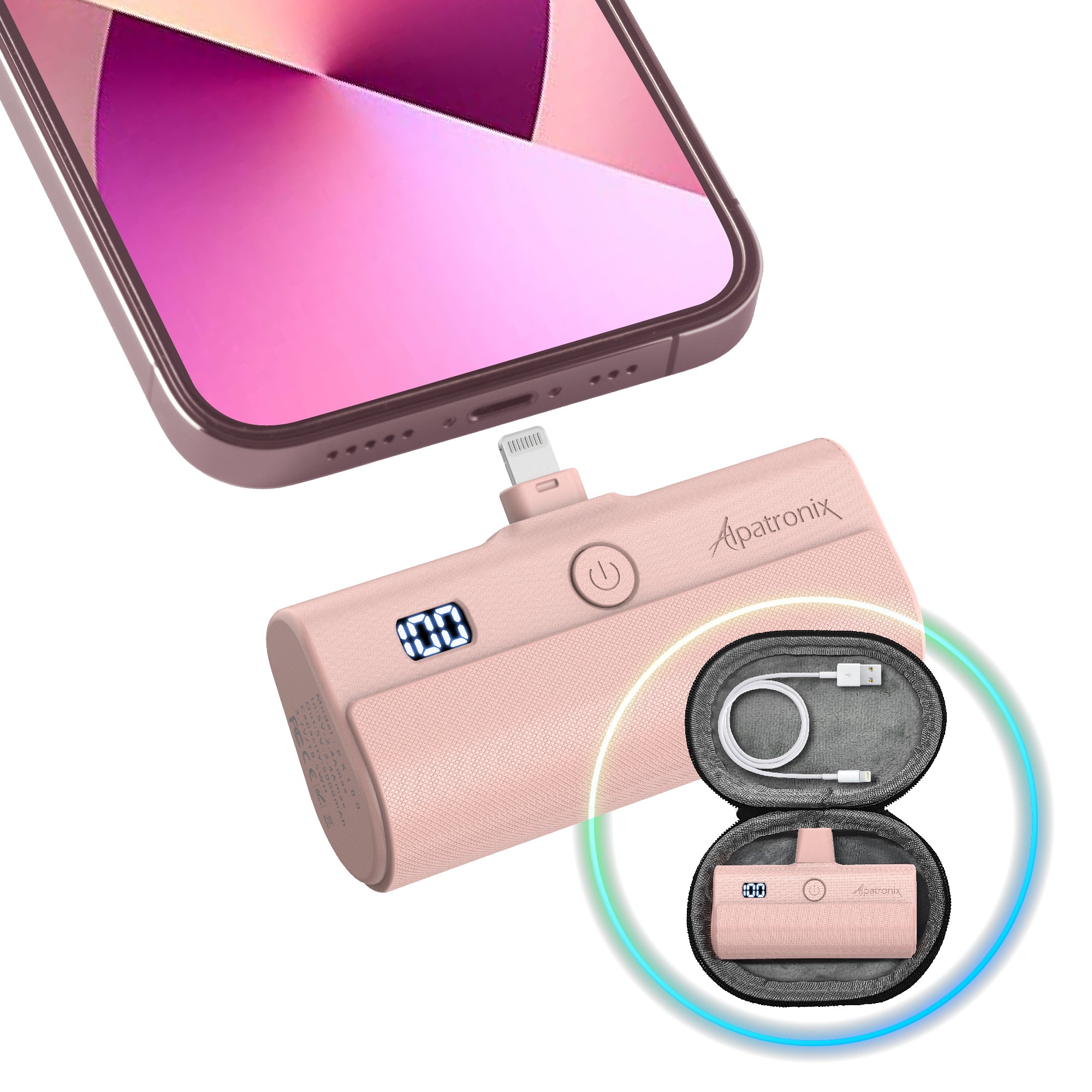 PX100 Portable Charger - 5000mAh for iPhone, iPad, AirPods, Travel