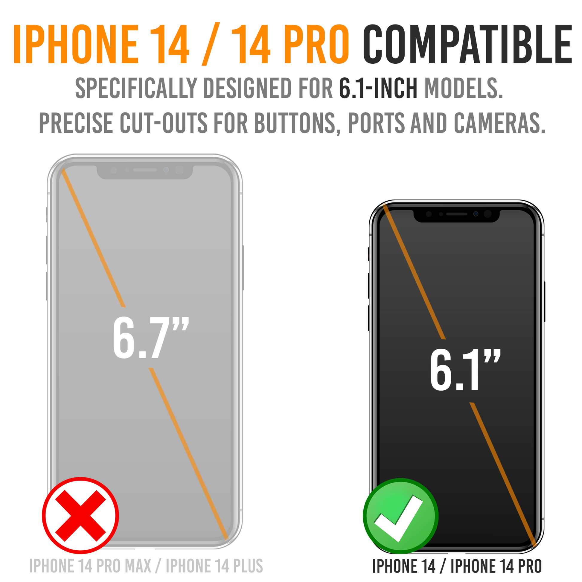 BX14Pro FlexTop Battery Case for iPhone 14/14 Pro - Wireless